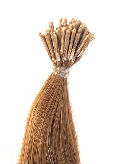 Cabello humano brasileño virgen Remy, extensiones de cabello con i-Tip de 0,7 g, liso, 24 pulgadas, color 10. ¡Envío rápido!